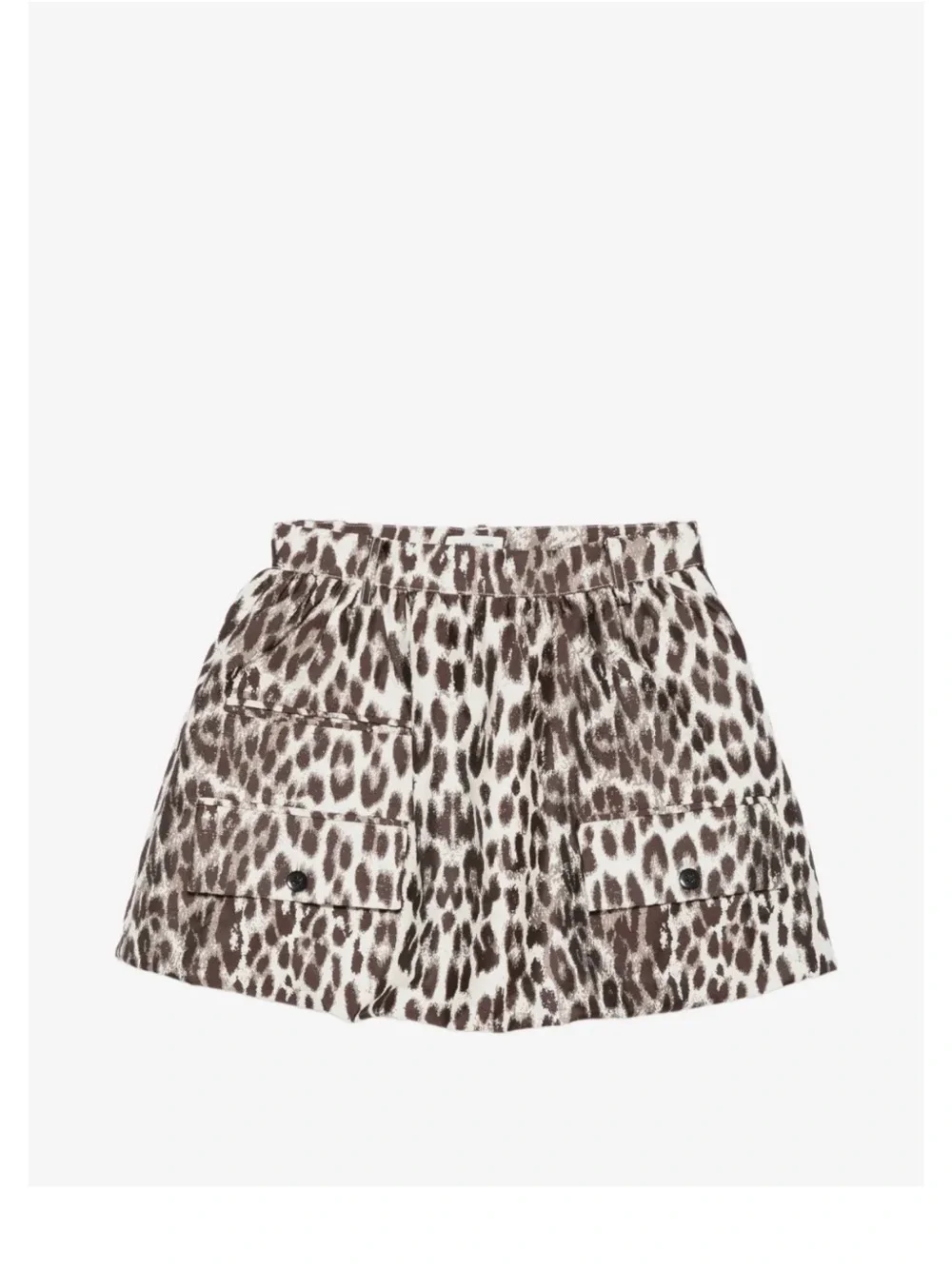 Baum und pferdgarten Leopard Print A-Line Mini bubble Skirt Brown & cream